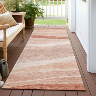 Piper Looms Chantille Swirls ACN1099 Salmon Machine Washable Area Rug Runner Outdoor Lifestyle Image Feature