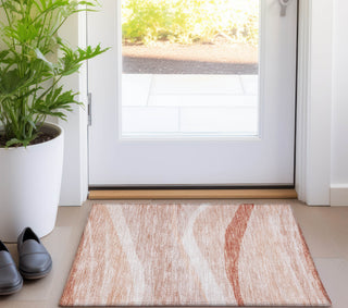 Piper Looms Chantille Swirls ACN1099 Salmon Machine Washable Area Rug Scatter Lifestyle Image Feature