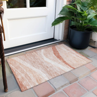 Piper Looms Chantille Swirls ACN1099 Salmon Machine Washable Area Rug Scatter Outdoor Lifestyle Image Feature