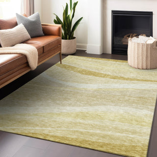 Piper Looms Chantille Swirls ACN1099 Wheat Machine Washable Area Rug Lifestyle Image Feature