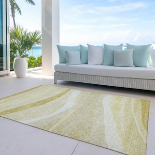 Piper Looms Chantille Swirls ACN1099 Wheat Machine Washable Area Rug Outdoor Lifestyle Image Feature