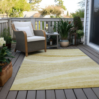 Piper Looms Chantille Swirls ACN1099 Wheat Machine Washable Area Rug Outdoor Lifestyle Image Feature