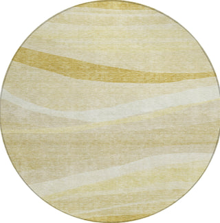 Piper Looms Chantille Swirls ACN1099 Wheat Machine Washable Area Rug Round Main Image