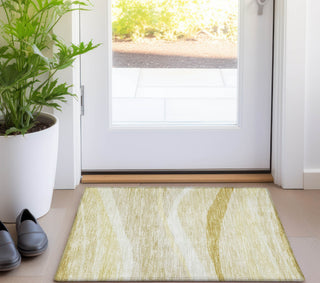 Piper Looms Chantille Swirls ACN1099 Wheat Machine Washable Area Rug Scatter Lifestyle Image Feature