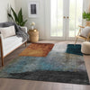 Piper Looms Chantille Squares ACN1100 Copper Machine Washable Area Rug Lifestyle Image Feature