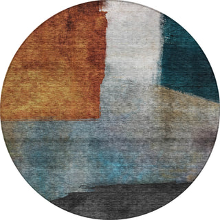 Piper Looms Chantille Squares ACN1100 Copper Machine Washable Area Rug Round Main Image