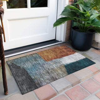 Piper Looms Chantille Squares ACN1100 Copper Machine Washable Area Rug Scatter Outdoor Lifestyle Image Feature