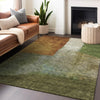Piper Looms Chantille Squares ACN1100 Green Machine Washable Area Rug Lifestyle Image Feature