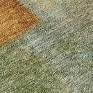 Piper Looms Chantille Squares ACN1100 Green Machine Washable Area Rug Swatch Image