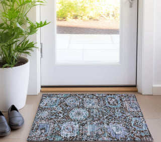Piper Looms Chantille Damask ACN1101 Chocolate Machine Washable Area Rug Scatter Lifestyle Image Feature