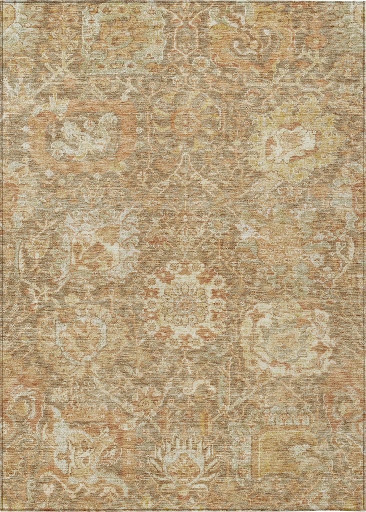 Piper Looms Chantille Damask ACN1101 Khaki Machine Washable Area Rug main image