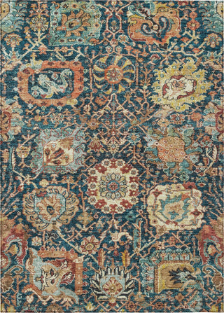 Piper Looms Chantille Damask ACN1101 Navy Machine Washable Area Rug main image