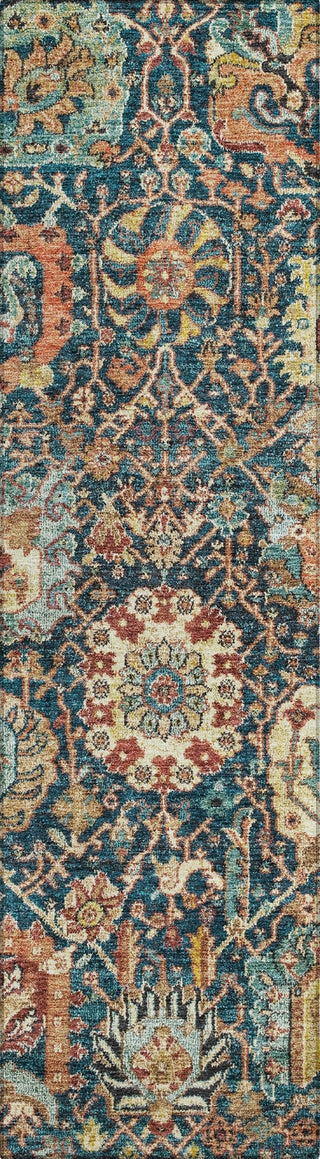 Piper Looms Chantille Damask ACN1101 Navy Machine Washable Area Rug Runner Main Image