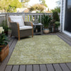 Piper Looms Chantille Damask ACN1101 Sage Machine Washable Area Rug Outdoor Lifestyle Image Feature