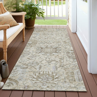 Piper Looms Chantille Damask ACN1102 Ivory Machine Washable Area Rug Runner Outdoor Lifestyle Image Feature