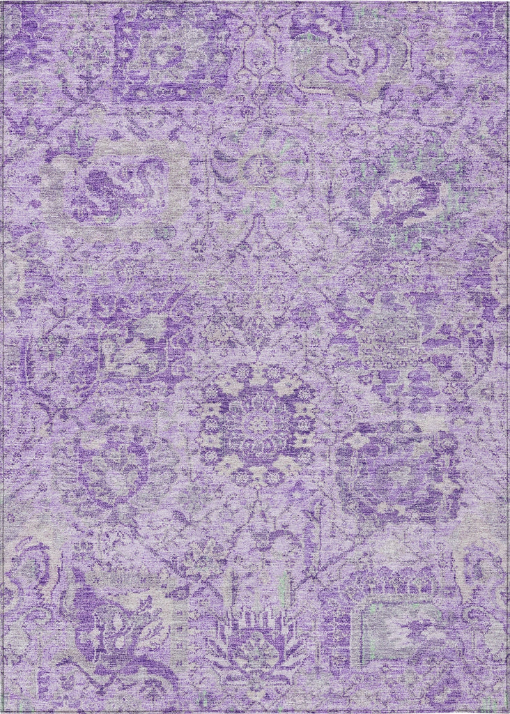 Piper Looms Chantille Damask ACN1102 Lavender Machine Washable Area Rug main image