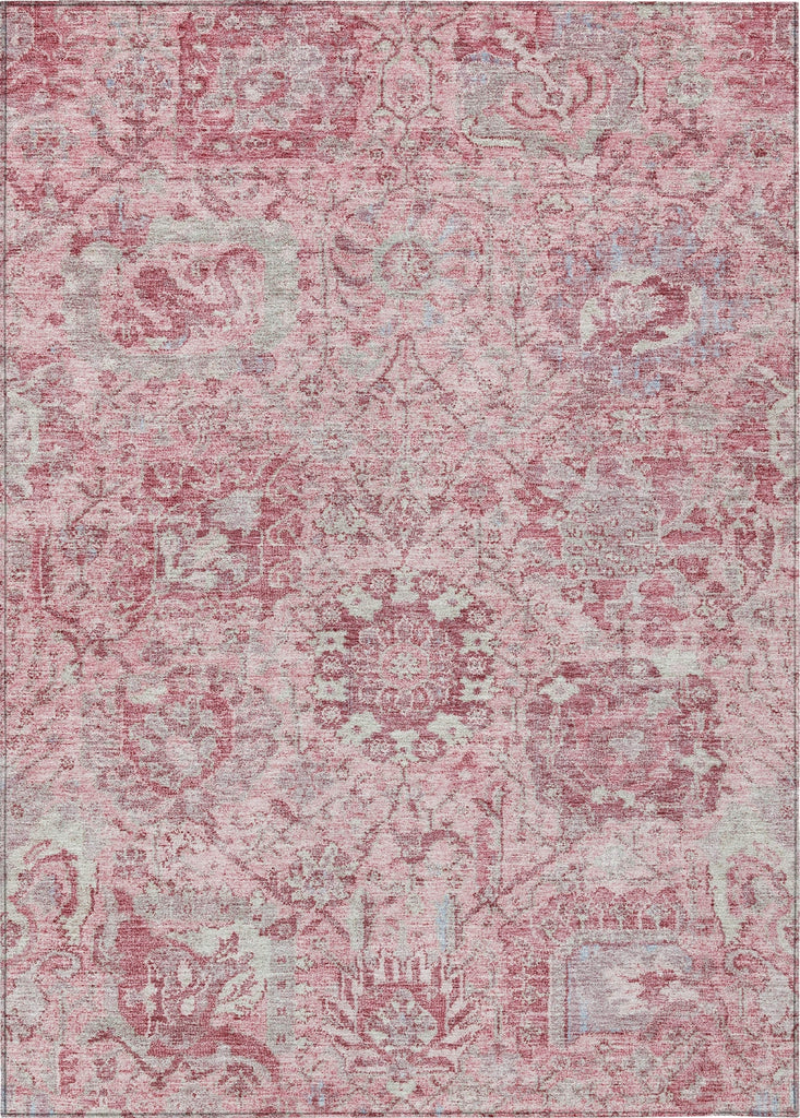 Piper Looms Chantille Damask ACN1102 Pink Machine Washable Area Rug main image