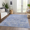 Piper Looms Chantille Damask ACN1102 Sky Machine Washable Area Rug Lifestyle Image Feature