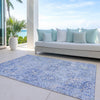 Piper Looms Chantille Damask ACN1102 Sky Machine Washable Area Rug Outdoor Lifestyle Image Feature