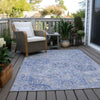 Piper Looms Chantille Damask ACN1102 Sky Machine Washable Area Rug Outdoor Lifestyle Image Feature