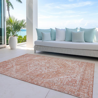 Piper Looms Chantille Global ACN1104 Coral Machine Washable Area Rug Outdoor Lifestyle Image Feature