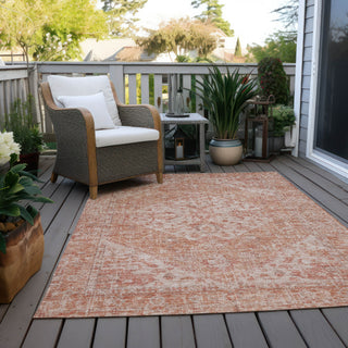 Piper Looms Chantille Global ACN1104 Coral Machine Washable Area Rug Outdoor Lifestyle Image Feature