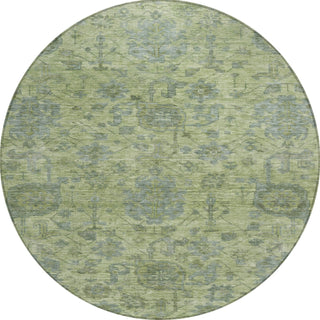 Piper Looms Chantille Damask ACN1105 Aloe Machine Washable Area Rug Round Main Image