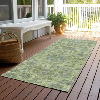 Piper Looms Chantille Damask ACN1105 Aloe Machine Washable Area Rug Runner Outdoor Lifestyle Image Feature