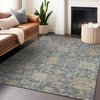 Piper Looms Chantille Damask ACN1105 Denim Machine Washable Area Rug Lifestyle Image Feature
