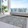Piper Looms Chantille Damask ACN1105 Denim Machine Washable Area Rug Outdoor Lifestyle Image Feature