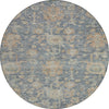 Piper Looms Chantille Damask ACN1105 Denim Machine Washable Area Rug Round Main Image