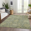 Piper Looms Chantille Damask ACN1105 Sage Machine Washable Area Rug Lifestyle Image Feature