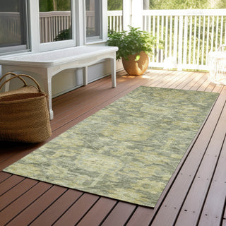 Piper Looms Chantille Damask ACN1105 Sage Machine Washable Area Rug Runner Outdoor Lifestyle Image Feature