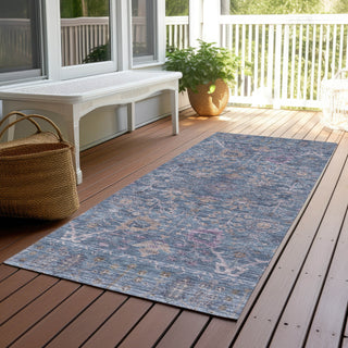 Piper Looms Chantille Global ACN1106 Blue Machine Washable Area Rug Runner Outdoor Lifestyle Image Feature