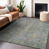 Piper Looms Chantille Global ACN1106 Teal Machine Washable Area Rug Lifestyle Image Feature