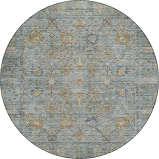 Piper Looms Chantille Global ACN1106 Teal Machine Washable Area Rug Round Main Image