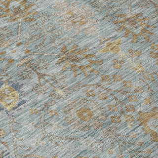 Piper Looms Chantille Global ACN1106 Teal Machine Washable Area Rug Swatch Image