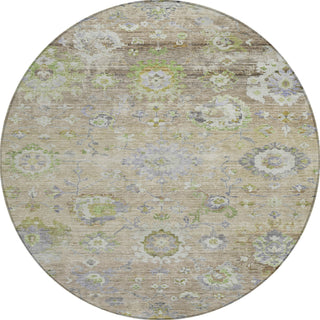 Piper Looms Chantille Global ACN1107 Beige Machine Washable Area Rug Round Main Image