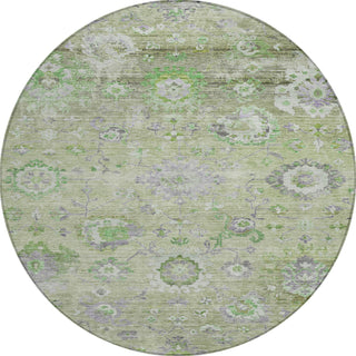 Piper Looms Chantille Global ACN1107 Mint Machine Washable Area Rug Round Main Image