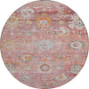 Piper Looms Chantille Global ACN1107 Pink Machine Washable Area Rug Round Main Image