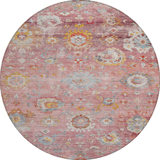 Piper Looms Chantille Global ACN1107 Pink Machine Washable Area Rug Round Main Image