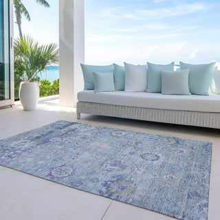 Piper Looms Chantille Global ACN1107 Sky Machine Washable Area Rug Outdoor Lifestyle Image Feature
