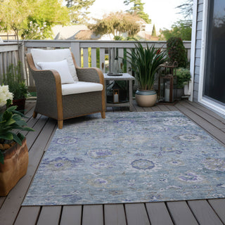 Piper Looms Chantille Global ACN1107 Sky Machine Washable Area Rug Outdoor Lifestyle Image Feature