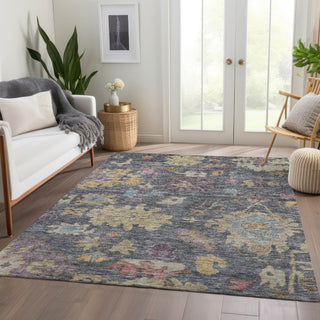 Piper Looms Chantille Global ACN1108 Blue Machine Washable Area Rug Lifestyle Image Feature