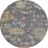 Piper Looms Chantille Global ACN1108 Blue Machine Washable Area Rug Round Main Image