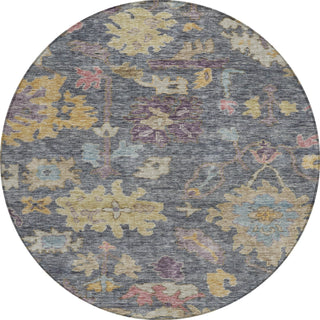 Piper Looms Chantille Global ACN1108 Blue Machine Washable Area Rug Round Main Image