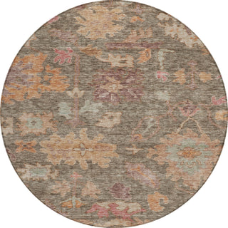 Piper Looms Chantille Global ACN1108 Brown Machine Washable Area Rug Round Main Image