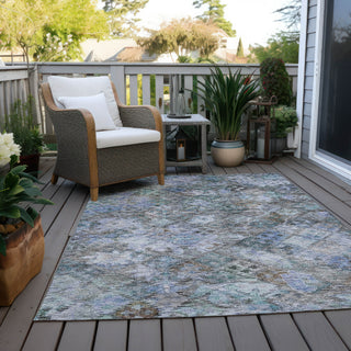 Piper Looms Chantille Global ACN1109 Blue Machine Washable Area Rug Outdoor Lifestyle Image Feature