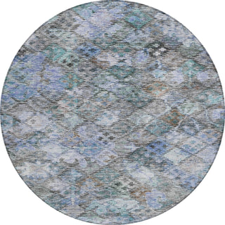 Piper Looms Chantille Global ACN1109 Blue Machine Washable Area Rug Round Main Image