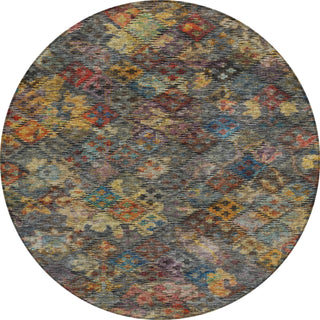 Piper Looms Chantille Global ACN1109 Gray Machine Washable Area Rug Round Main Image
